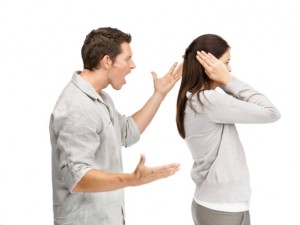 Relationship conflict - Young woman gets earful from annoyed boyfriend